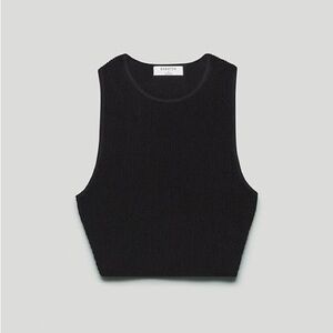 Babaton Aritzia Sculpt Knit Racer Cropped Tank in Black